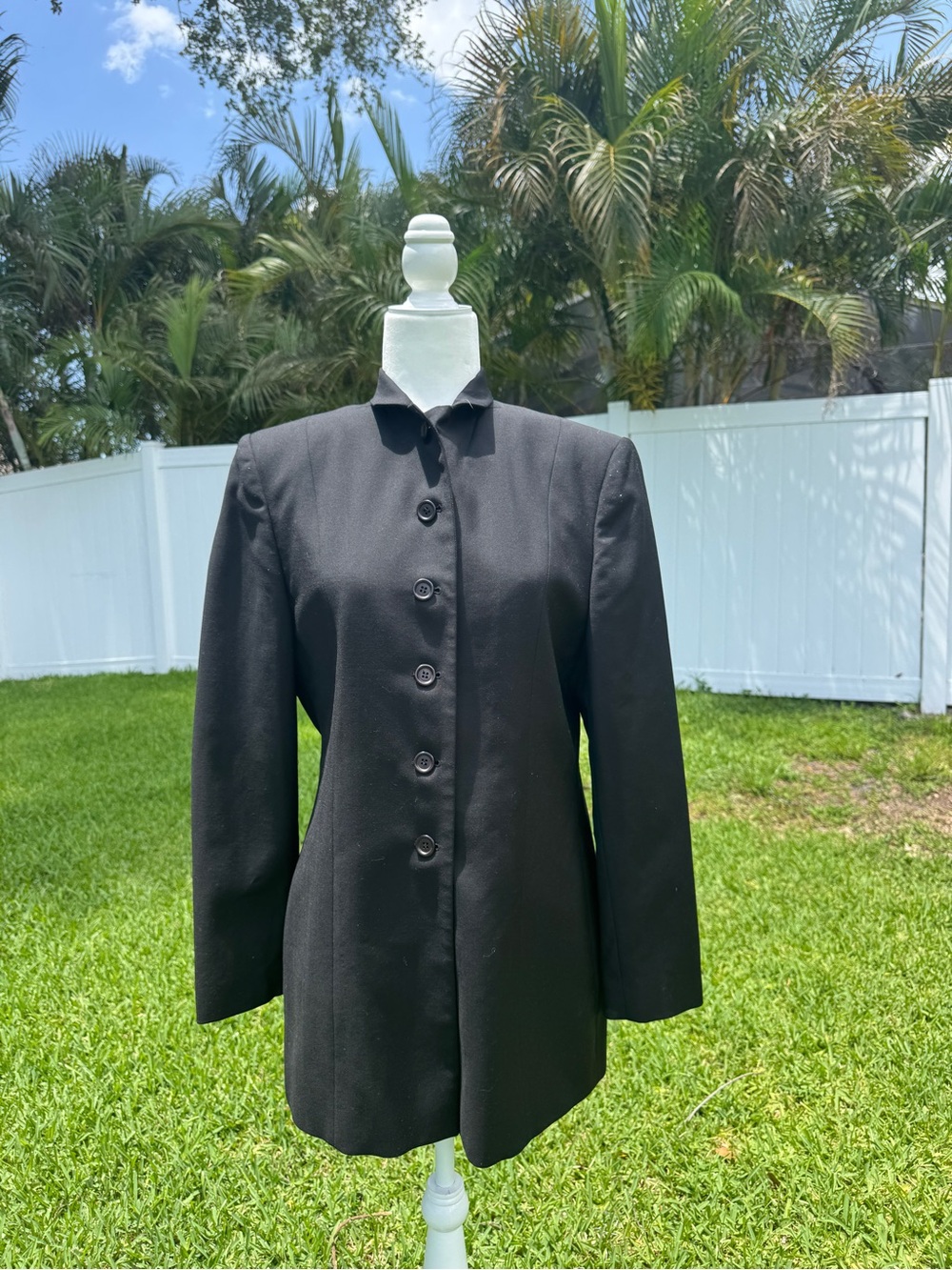 Italian Long Button Front Blazer